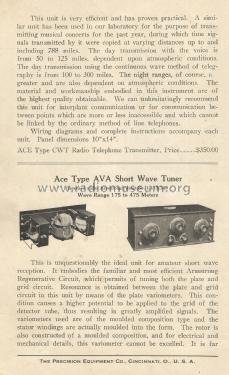 Type AVA ; Precision Equipment (ID = 2960793) Radio