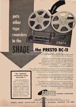 Tape Recorder RC-11; Presto Recording (ID = 1799655) R-Player