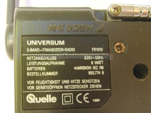 3-Band-Transistor-Radio TR-1012; QUELLE GmbH (ID = 1541412) Radio
