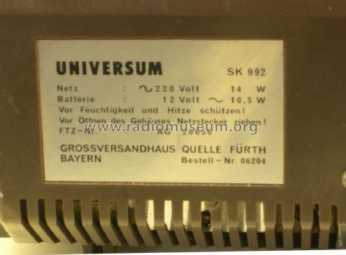 Fernseh-Rundfunk-Kombination SK 992 ; QUELLE GmbH (ID = 1724218) TV Radio