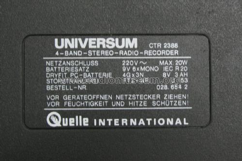 Radio-Recorder CTR 2388; QUELLE GmbH (ID = 1769380) Radio