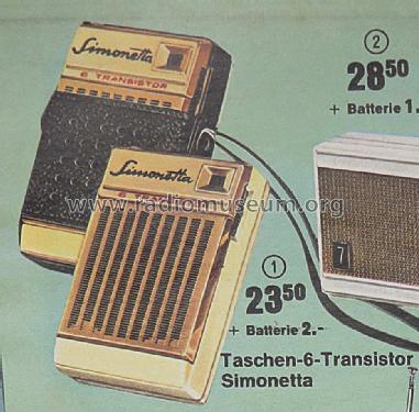 Simonetta 6 Transistor Bestell Nr. 09247; QUELLE GmbH (ID = 1710986) Radio