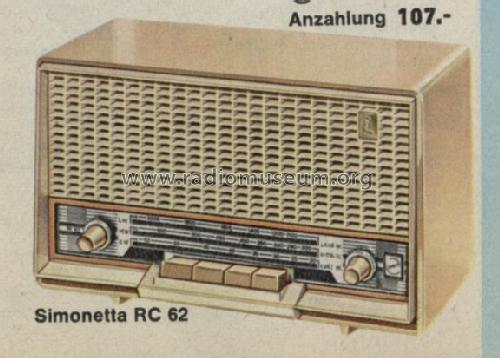 Simonetta RC62 Art. Nr. 07550 / 07551; QUELLE GmbH (ID = 259511) Radio