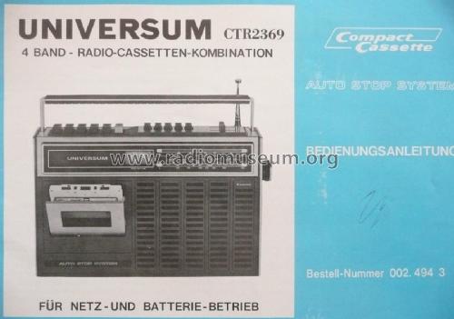 Universum 4-Band-Radio-Cassetten-Kombination CTR 2369 Best.-Nr. 002. 494 4; QUELLE GmbH (ID = 1795410) Radio