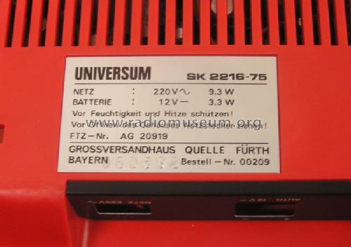 Universum SK2216; QUELLE GmbH (ID = 1597500) TV Radio