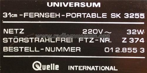 Universum SK 3255; QUELLE GmbH (ID = 848552) Television