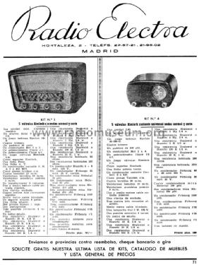 Kit número 4 ; Radio-Electra; (ID = 1441867) Radio