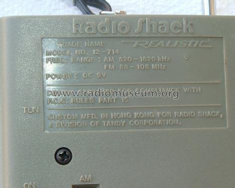 Realistic 12-714; Radio Shack Tandy, (ID = 454346) Radio