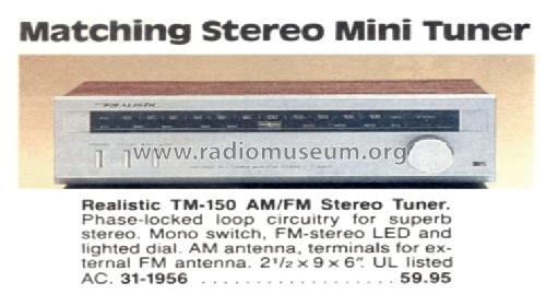 TM-150 Cat. No.= 31-1956; Radio Shack Tandy, (ID = 1238616) Radio