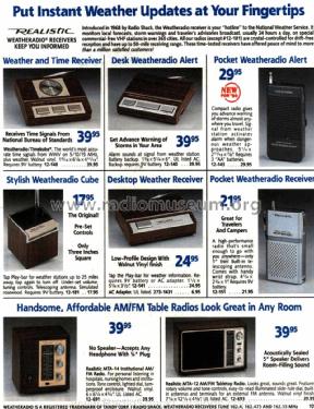 Realistic Deskube Weatheradio 12-181 B; Radio Shack Tandy, (ID = 1750375) Radio