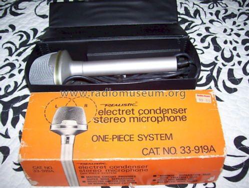 Realistic Electret Condenser Stereo Microphone 33-919A; Radio Shack Tandy, (ID = 1499292) Micrófono/PU