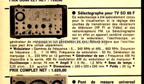 TV-Selektograf SO86F1; Radio und Fernsehen (ID = 2502585) Equipment