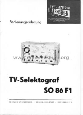 TV-Selektograf SO86F1; Radio und Fernsehen (ID = 861864) Equipment