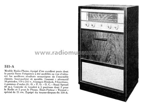 RA511A; Radiola marque (ID = 2127057) Radio