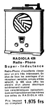 Super-Inductance 426A; Radiola marque (ID = 2651832) Radio