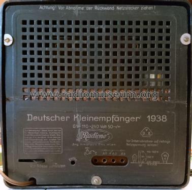 Deutscher Kleinempfänger 1938 DKE 38; Radione RADIO (ID = 2516528) Radio