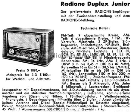 Duplex-Junior W ; Radione RADIO (ID = 2568901) Radio