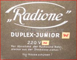 Duplex-Junior W ; Radione RADIO (ID = 618973) Radio