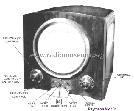 M-1101 Ch= 12AX22; Raytheon Mfg. Co.; (ID = 1666445) Television