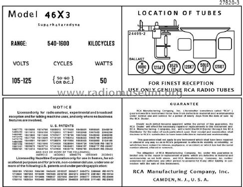 46X3 Ch= RC-459-C; RCA RCA Victor Co. (ID = 2921218) Radio