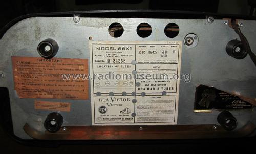 66X1 Ch= RC-1038; RCA RCA Victor Co. (ID = 1221014) Radio