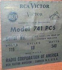 741 PCS KCS 24; RCA RCA Victor Co. (ID = 218587) Television