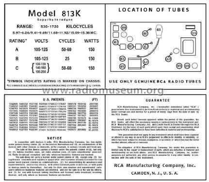813K ; RCA RCA Victor Co. (ID = 2847820) Radio