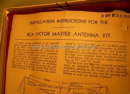 Master Antenna Kit Less Set Coupling Transformer MA; RCA RCA Victor Co. (ID = 1183467) Antenna