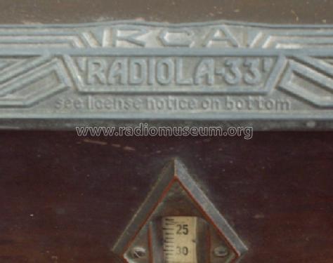 Radiola 33 AC; RCA RCA Victor Co. (ID = 1703768) Radio