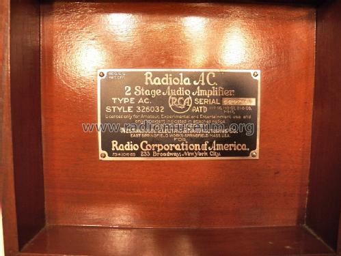 Radiola AC 2-Stage Audio Amplifier; RCA RCA Victor Co. (ID = 1531015) Ampl/Mixer