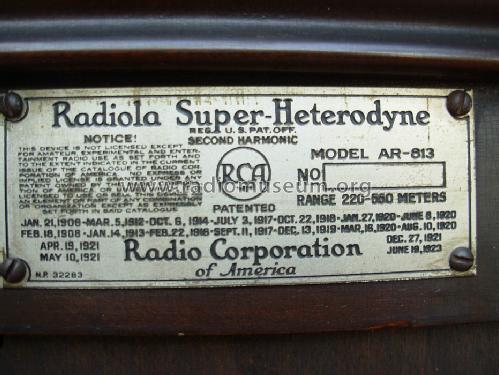 Radiola Super-Heterodyne AR-813; RCA RCA Victor Co. (ID = 1508998) Radio