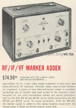 RF/IF/VF Marker Adder WR-70-A; RCA RCA Victor Co. (ID = 498846) Equipment