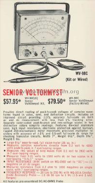 Senior VoltOhmyst WV-98C; RCA RCA Victor Co. (ID = 498853) Equipment