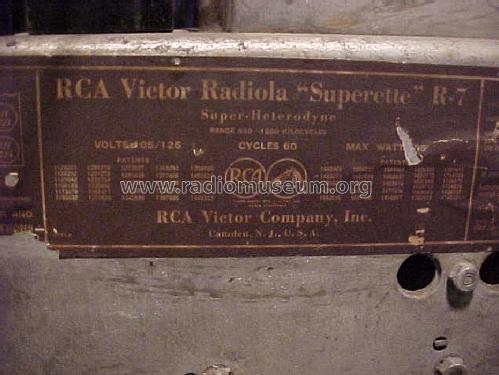 Superette R7A; RCA RCA Victor Co. (ID = 1221855) Radio