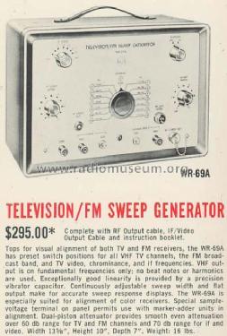 Television / FM Sweep Generator WR-69-A; RCA RCA Victor Co. (ID = 498844) Ausrüstung