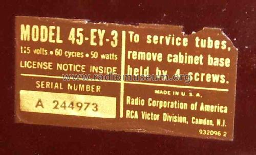Victrola 45-EY-3 Ch= RS-136A; RCA RCA Victor Co. (ID = 368915) R-Player