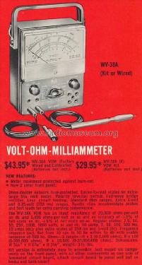 Volt-Ohm-Milliammeter WV-38-A ; RCA RCA Victor Co. (ID = 498842) Ausrüstung