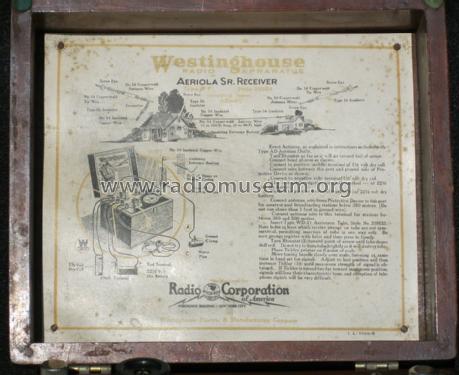 Westinghouse Aeriola Sr ; RCA RCA Victor Co. (ID = 1359604) Radio