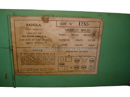 Radiola BRX-151; RCA Victor Radio S.A (ID = 763973) Radio