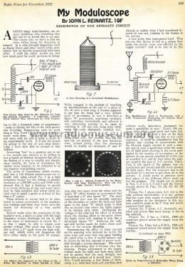 Reinartz Moduloscope Homebrew Moduloskop Modulascope; Reinartz, John L. Co (ID = 1917295) Diversos