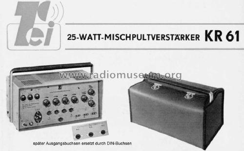 Mischpultverstärker KR61; Reissmann (ID = 1283638) Ampl/Mixer