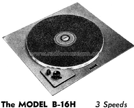 16' Transcription Turntable B-16H; Rek-O-Kut company; (ID = 409477) Ton-Bild