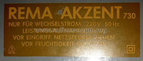 Akzent 730; REMA, Fabrik für (ID = 394404) Radio