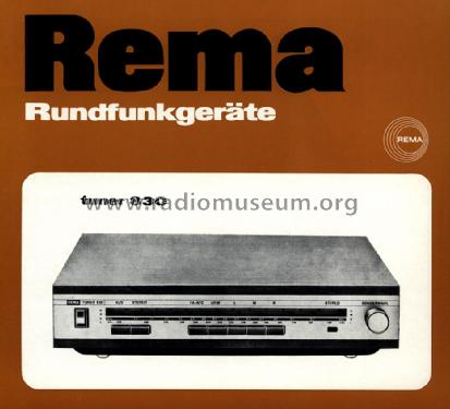 Tuner 830; REMA, Fabrik für (ID = 1392326) Radio