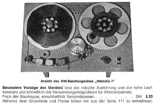 Melodie I ; RIM bzw. Radio-RIM; (ID = 2432618) Enrég.-R