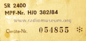 Stereo Receiver SR 2400; Robotron (ID = 1171678) Radio