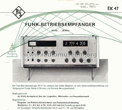 EK47; Rohde & Schwarz, PTE (ID = 215435) Commercial Re