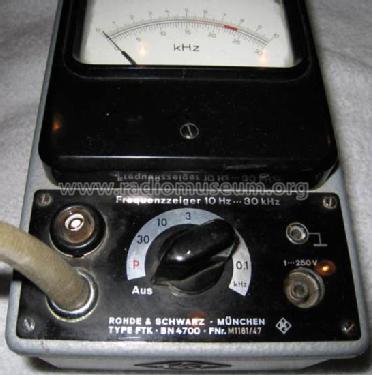Frequenzzeiger FTK ; Rohde & Schwarz, PTE (ID = 547655) Equipment