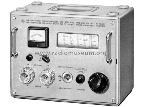 UHF-Resonanz-Frequenzmesser WAL BN 4321/2; Rohde & Schwarz, PTE (ID = 485460) Equipment