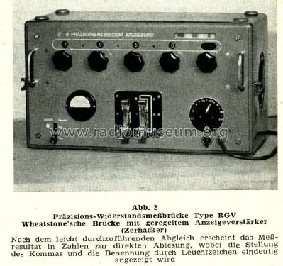 R-Präzisionsmessgerät RGV ; Rohde & Schwarz, PTE (ID = 1744405) Equipment
